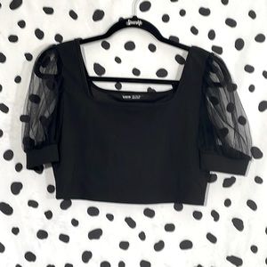 SHEIN Crop Top Size Small Puff Sleeve